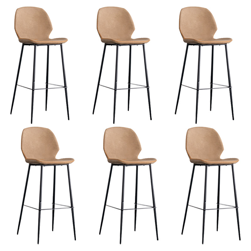 Industrial Indoor Upholstered Low Back Bar Stool with Metal Base