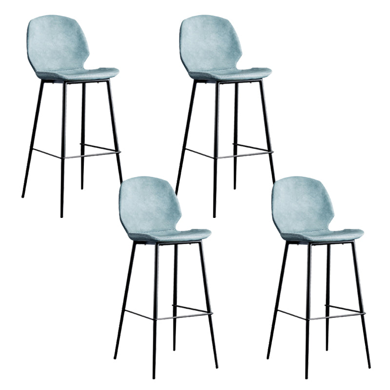 Industrial Indoor Upholstered Low Back Bar Stool with Metal Base