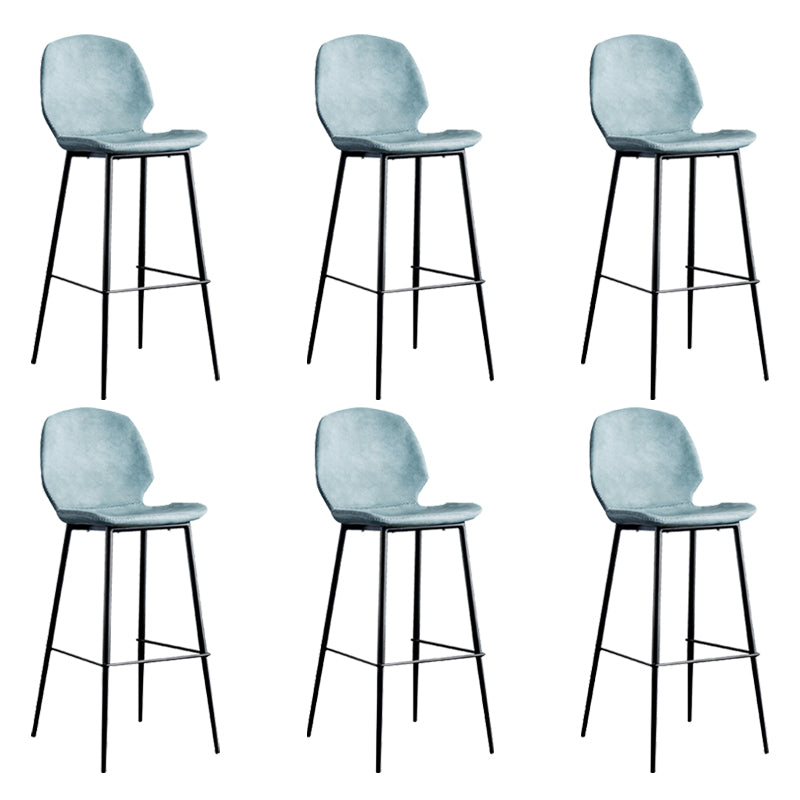 Industrial Indoor Upholstered Low Back Bar Stool with Metal Base