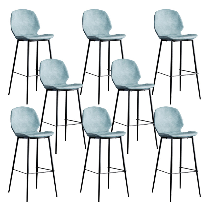 Industrial Indoor Upholstered Low Back Bar Stool with Metal Base