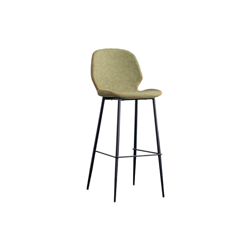 Industrial Indoor Upholstered Low Back Bar Stool with Metal Base