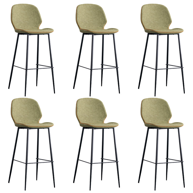 Industrial Indoor Upholstered Low Back Bar Stool with Metal Base