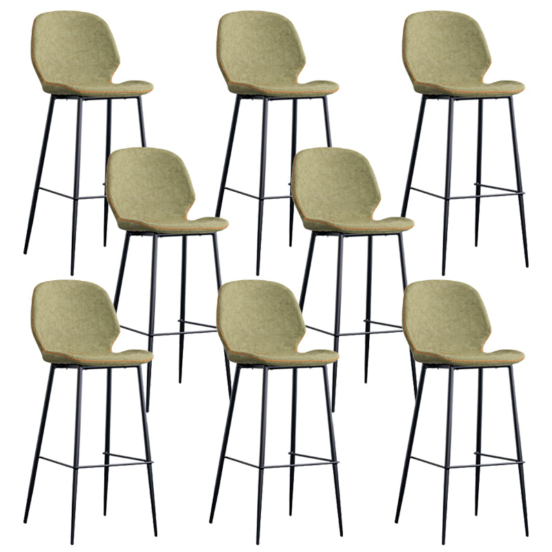 Industrial Indoor Upholstered Low Back Bar Stool with Metal Base