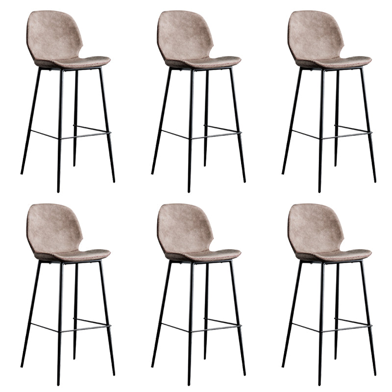 Industrial Indoor Upholstered Low Back Bar Stool with Metal Base