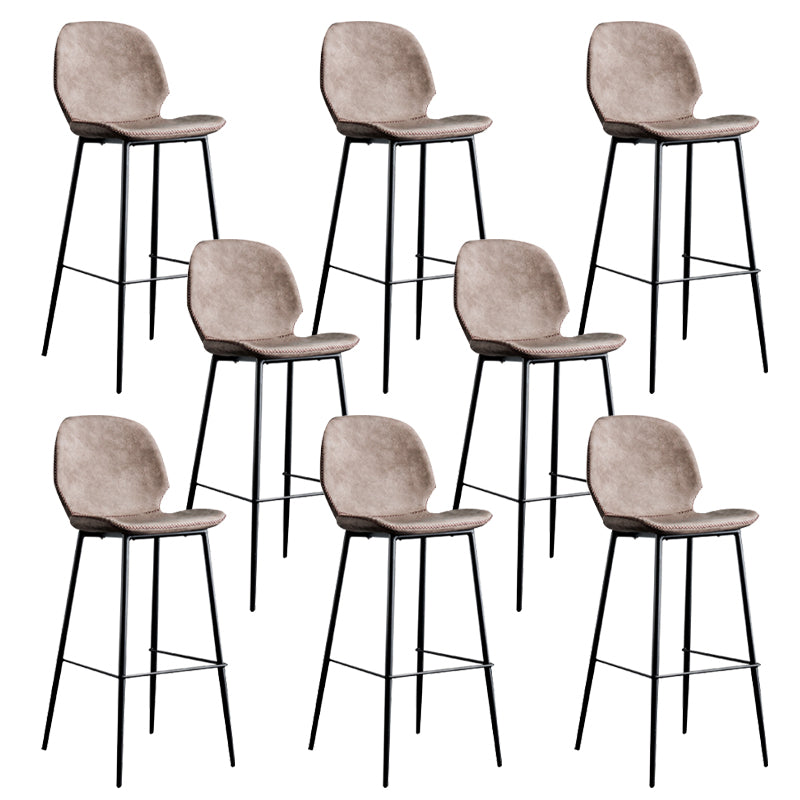 Industrial Indoor Upholstered Low Back Bar Stool with Metal Base