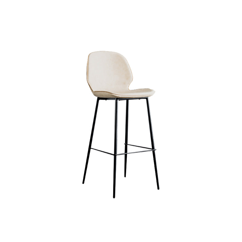 Industrial Indoor Upholstered Low Back Bar Stool with Metal Base