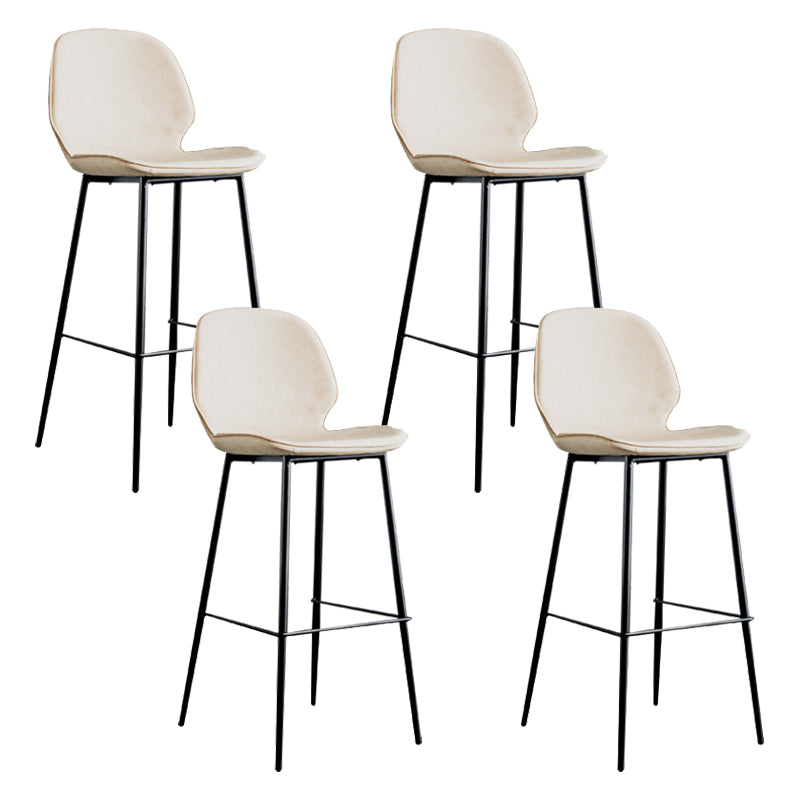 Industrial Indoor Upholstered Low Back Bar Stool with Metal Base
