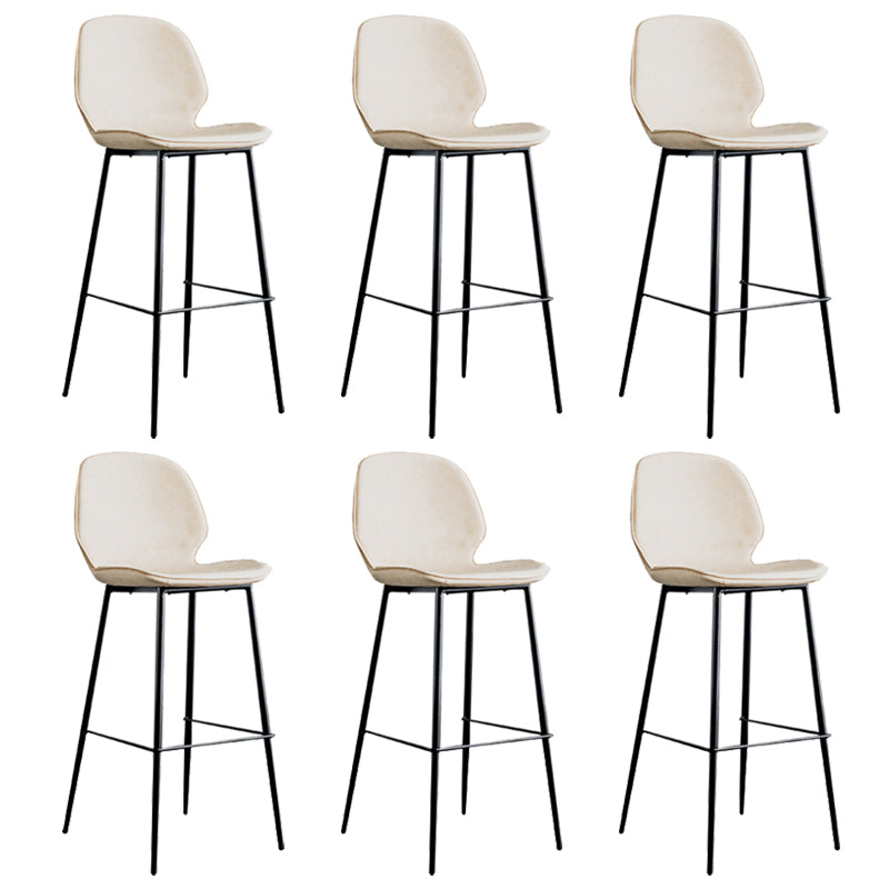 Industrial Indoor Upholstered Low Back Bar Stool with Metal Base