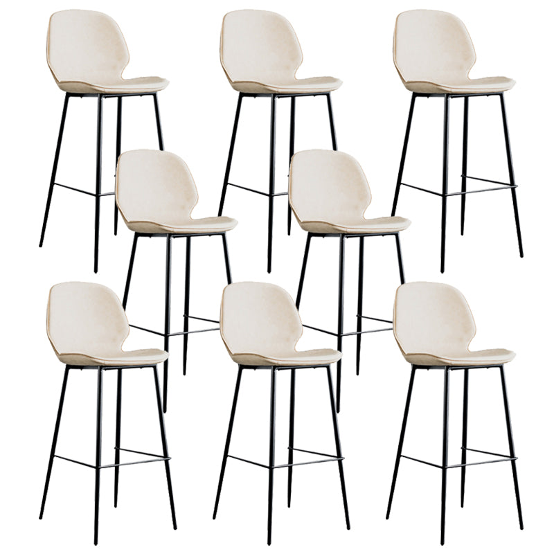 Industrial Indoor Upholstered Low Back Bar Stool with Metal Base