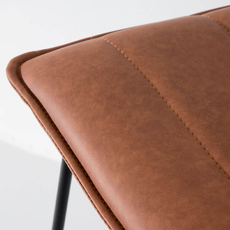 Modern Style Backrest Counter Stool with Cushion and Metal Base