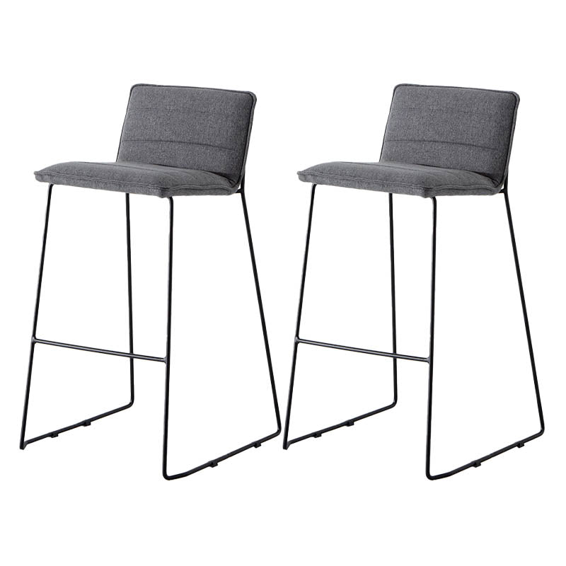 Modern Style Backrest Counter Stool with Cushion and Metal Base