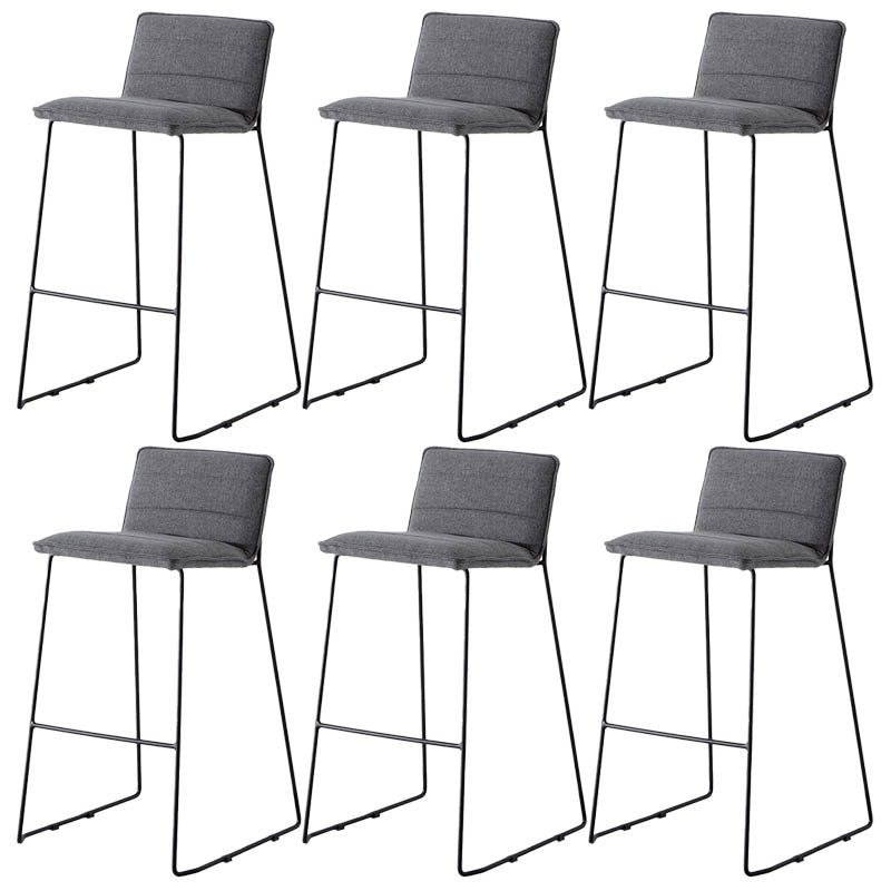 Modern Style Backrest Counter Stool with Cushion and Metal Base