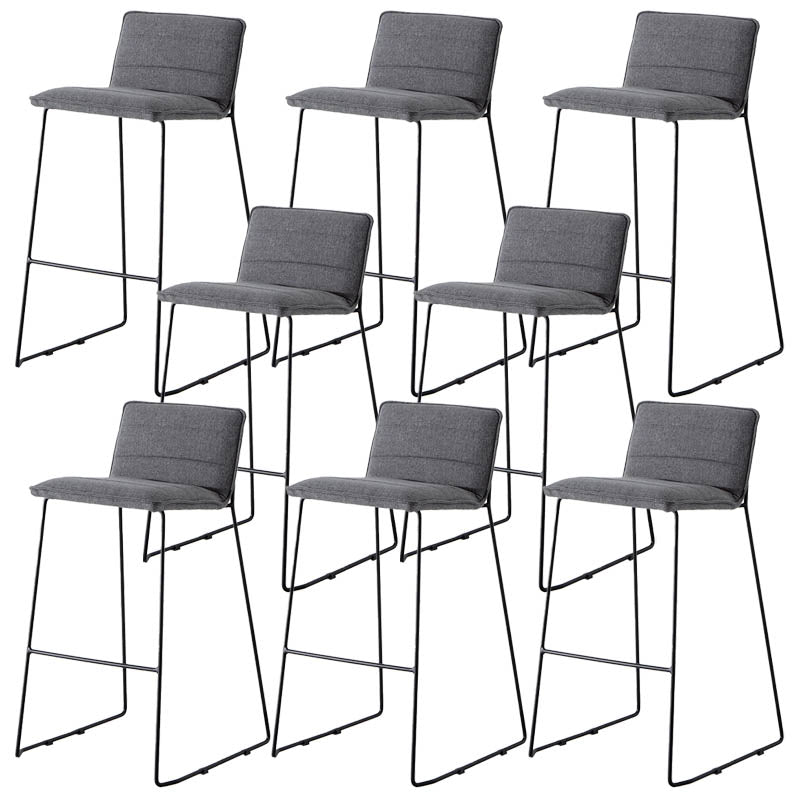 Modern Style Backrest Counter Stool with Cushion and Metal Base