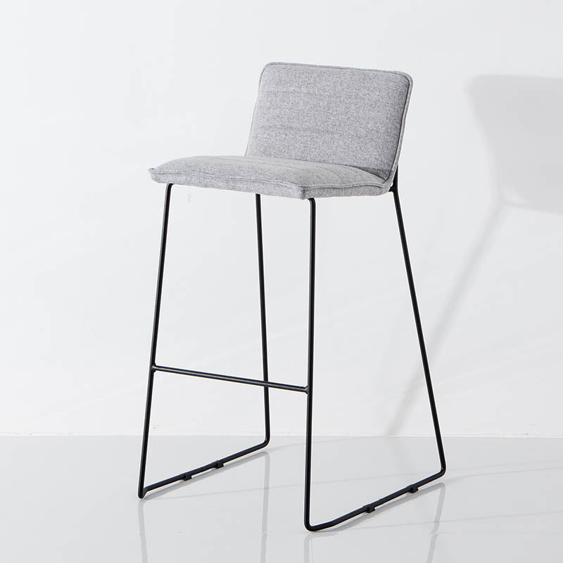 Modern Style Backrest Counter Stool with Cushion and Metal Base