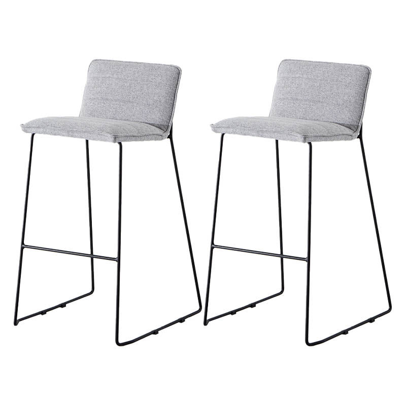 Modern Style Backrest Counter Stool with Cushion and Metal Base