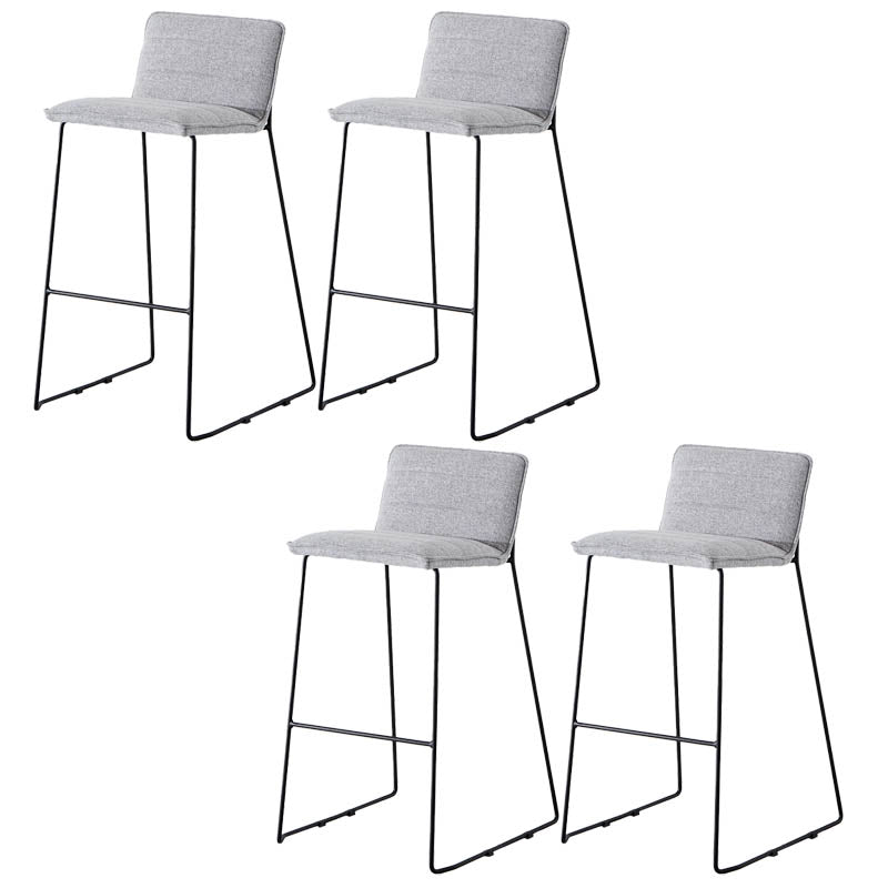 Modern Style Backrest Counter Stool with Cushion and Metal Base