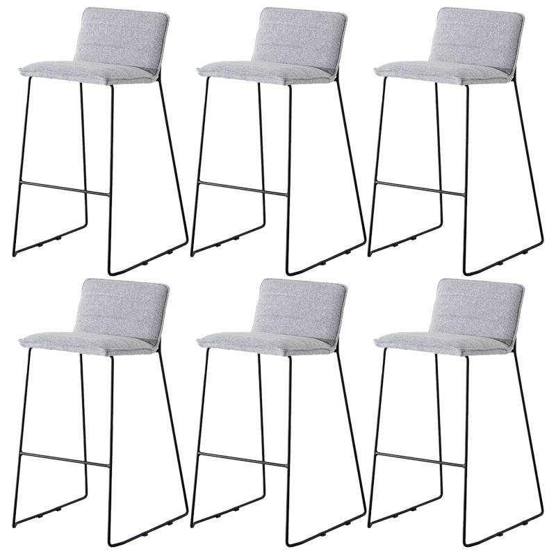 Modern Style Backrest Counter Stool with Cushion and Metal Base