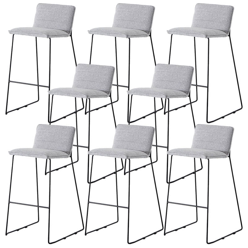 Modern Style Backrest Counter Stool with Cushion and Metal Base