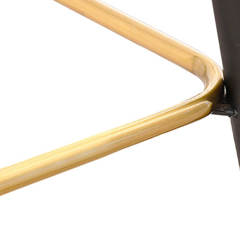 Contemporary Backrest Counter Stool with Leather Cushion and Metal Base