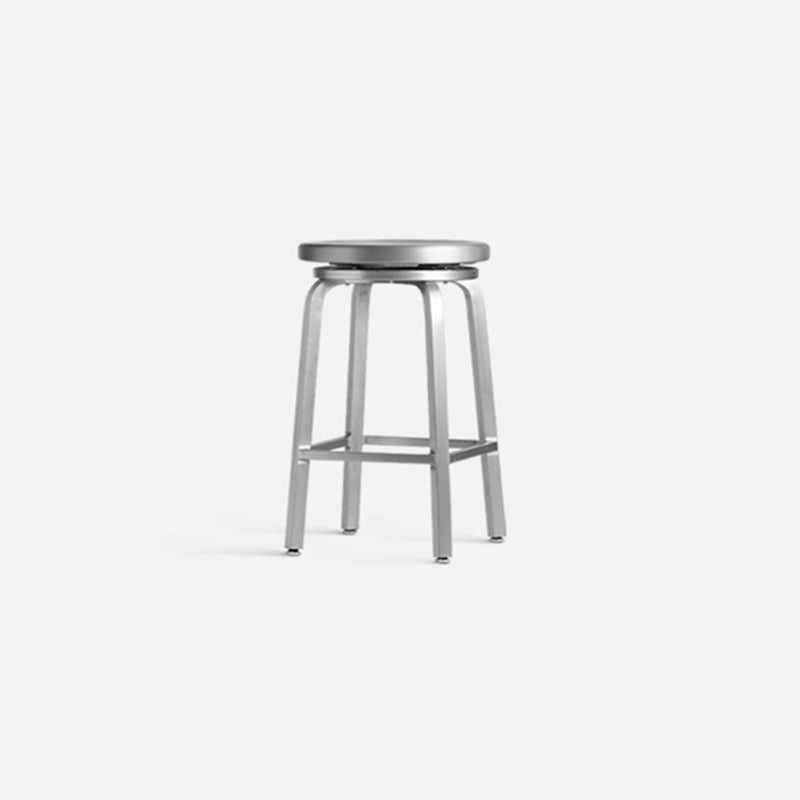 Contemporary Backless Metal Counter Stool with 4 Legs for Dining Room
