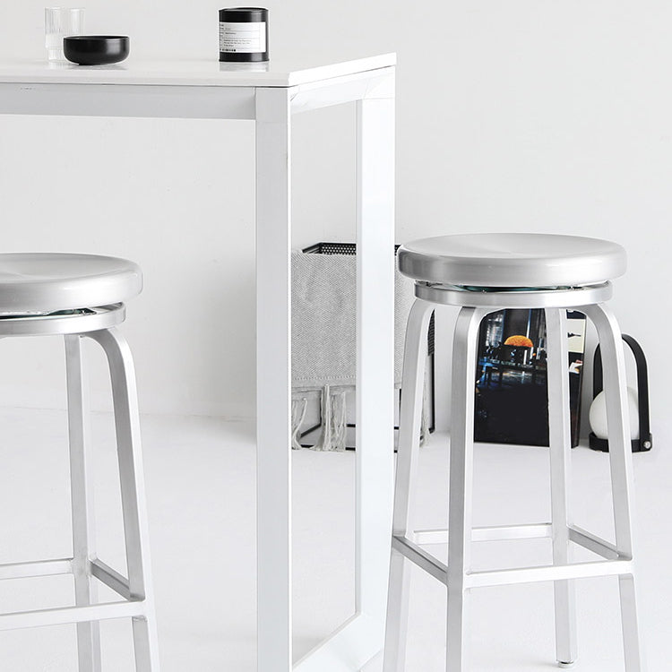 Contemporary Backless Metal Counter Stool with 4 Legs for Dining Room