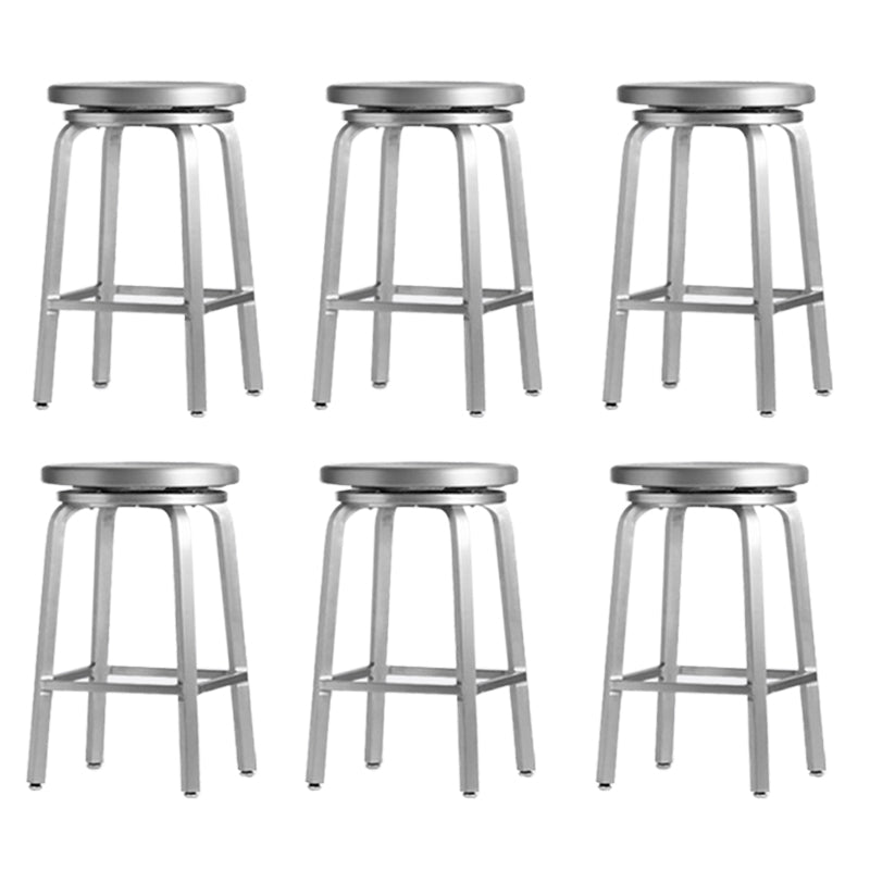 Contemporary Backless Metal Counter Stool with 4 Legs for Dining Room