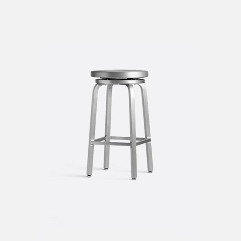 Contemporary Backless Metal Counter Stool with 4 Legs for Dining Room
