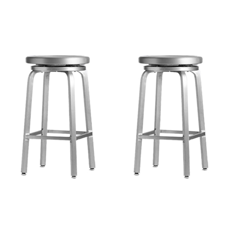 Contemporary Backless Metal Counter Stool with 4 Legs for Dining Room