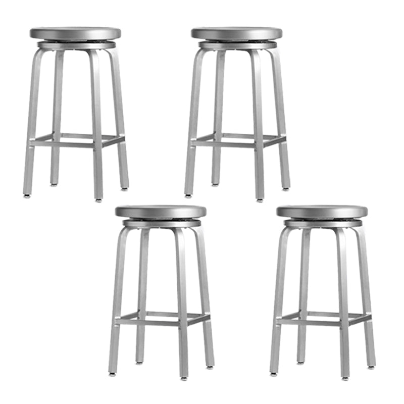 Contemporary Backless Metal Counter Stool with 4 Legs for Dining Room