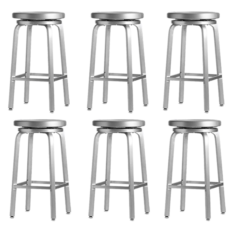 Contemporary Backless Metal Counter Stool with 4 Legs for Dining Room