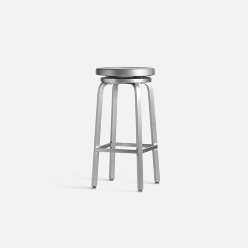 Contemporary Backless Metal Counter Stool with 4 Legs for Dining Room