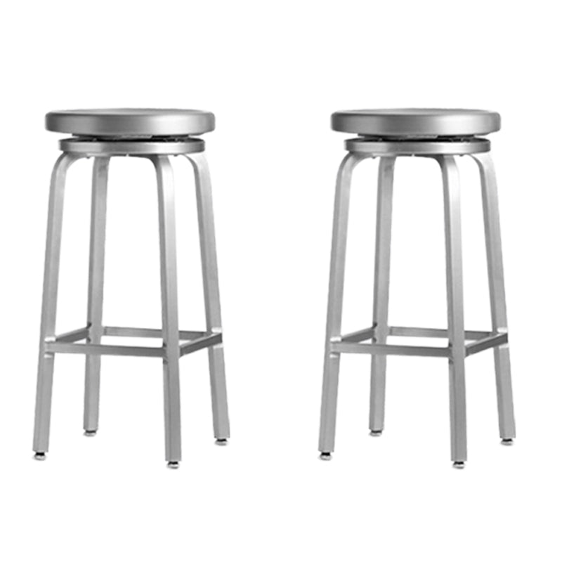 Contemporary Backless Metal Counter Stool with 4 Legs for Dining Room