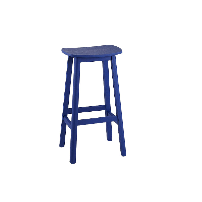 Contemporary Ash Wood Contoured Seat Indoor Armless Bar Stools