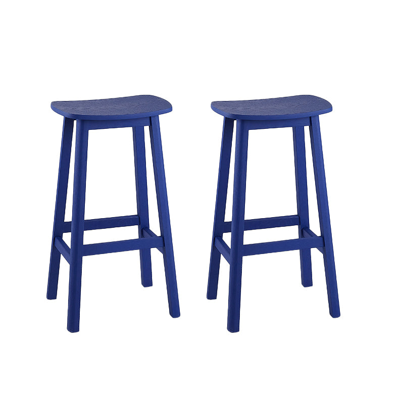 Contemporary Ash Wood Contoured Seat Indoor Armless Bar Stools