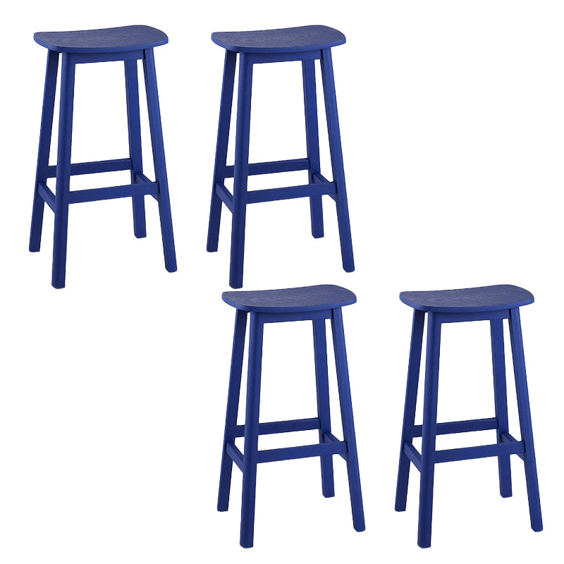 Contemporary Ash Wood Contoured Seat Indoor Armless Bar Stools