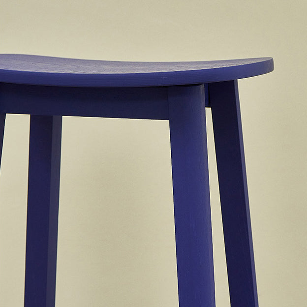 Contemporary Ash Wood Contoured Seat Indoor Armless Bar Stools