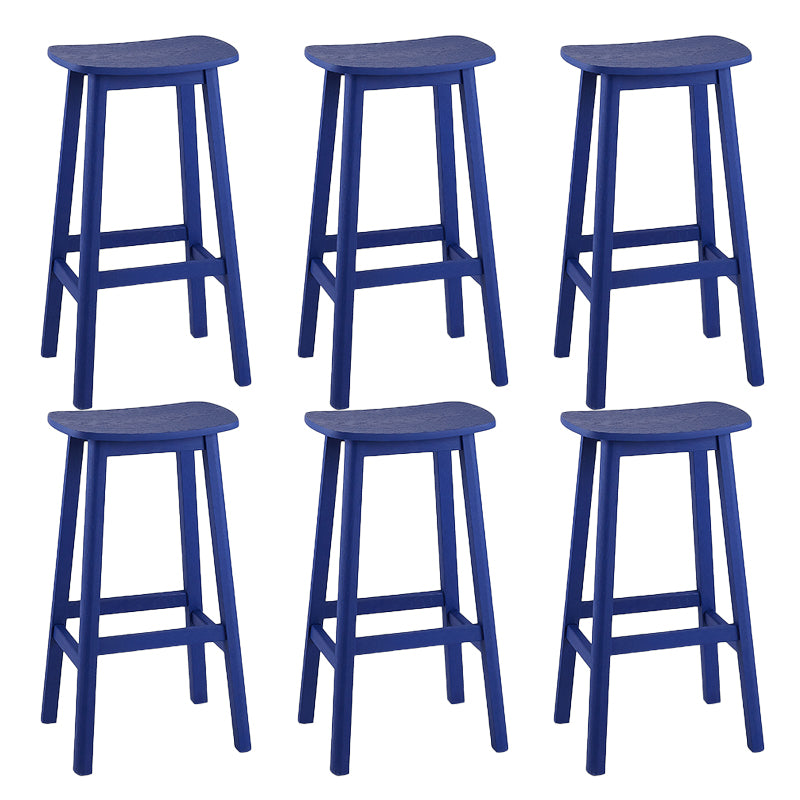 Contemporary Ash Wood Contoured Seat Indoor Armless Bar Stools