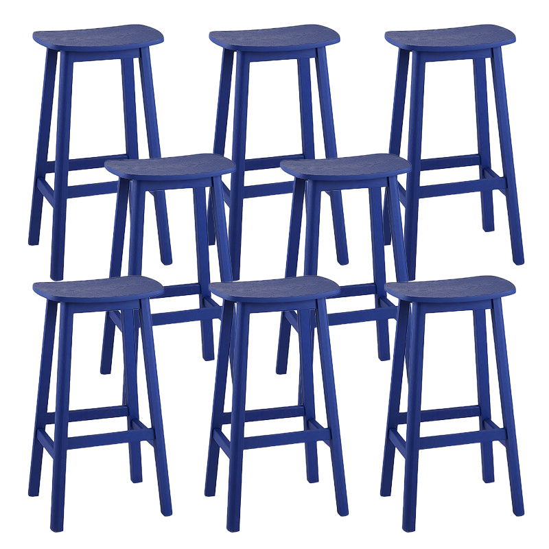 Contemporary Ash Wood Contoured Seat Indoor Armless Bar Stools