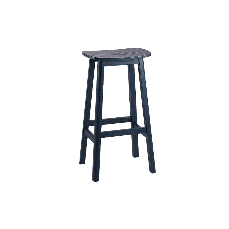 Contemporary Ash Wood Contoured Seat Indoor Armless Bar Stools