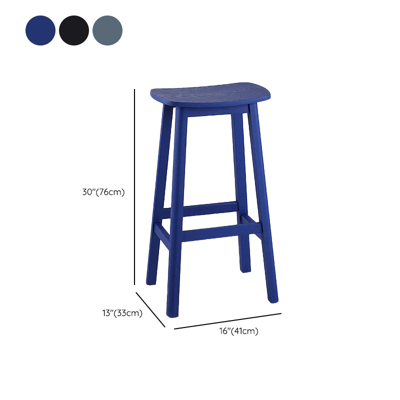 Contemporary Ash Wood Contoured Seat Indoor Armless Bar Stools