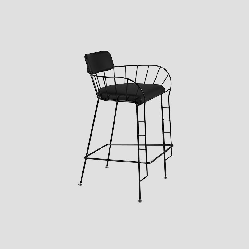 Contemporary 39" Height Backrest Counter Stool with Leather Cushion