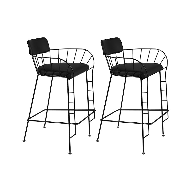 Contemporary 39" Height Backrest Counter Stool with Leather Cushion