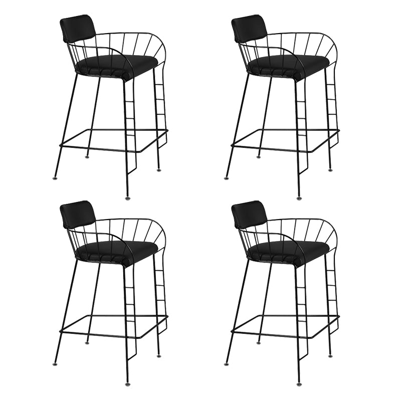 Contemporary 39" Height Backrest Counter Stool with Leather Cushion