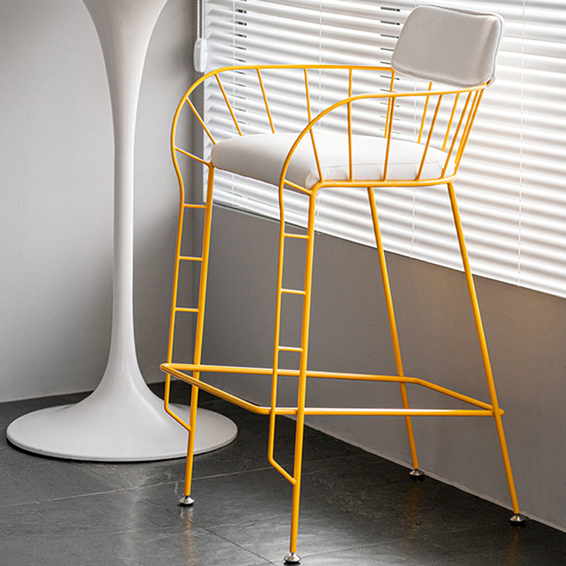 Contemporary 39" Height Backrest Counter Stool with Leather Cushion