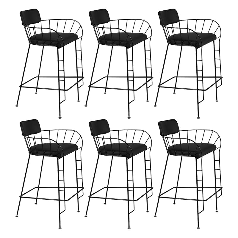 Contemporary 39" Height Backrest Counter Stool with Leather Cushion