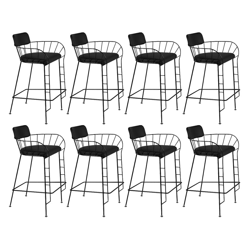 Contemporary 39" Height Backrest Counter Stool with Leather Cushion