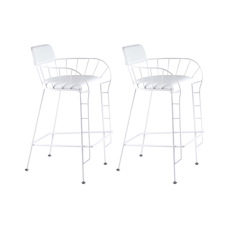 Contemporary 39" Height Backrest Counter Stool with Leather Cushion