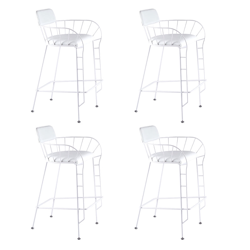 Contemporary 39" Height Backrest Counter Stool with Leather Cushion
