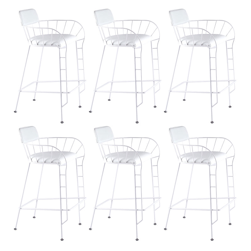 Contemporary 39" Height Backrest Counter Stool with Leather Cushion