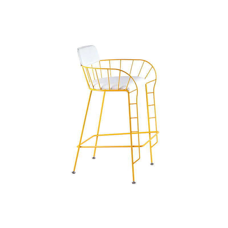 Contemporary 39" Height Backrest Counter Stool with Leather Cushion